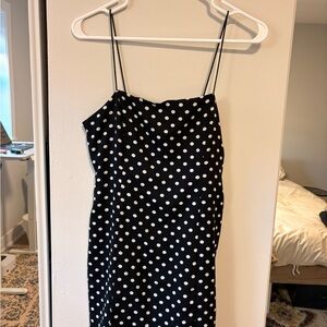 Urban Outfitters Black and White Polka Dot Mini Slip Dress